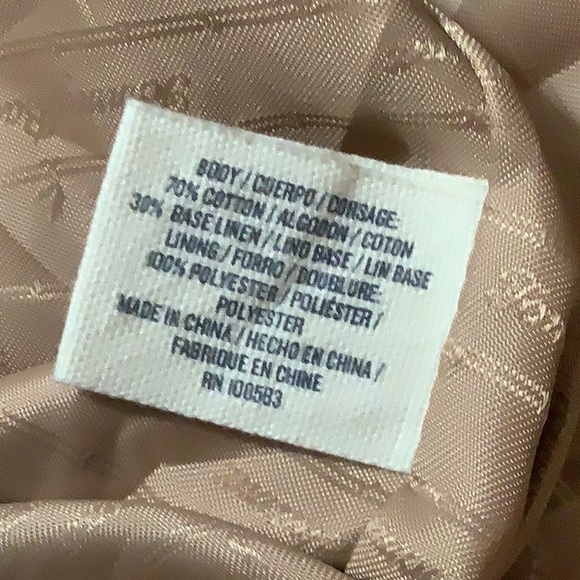 TOMMY Bahama Cotton Linen Tote w Pockets & Leather Handles - Picture 15 of 16